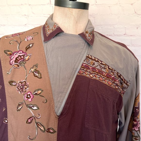 70's Funky Half Zip Mens Shirt - Size Large - Together! - Picture 2 of 12